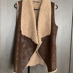 Long Suede and faux fur vest